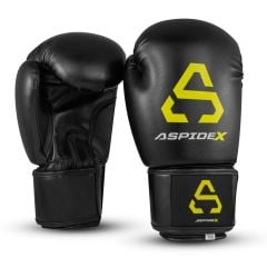 ASPIDEX Guantoni da Boxe Muay Thai - Nero | Giallo