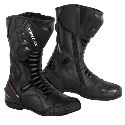 Stivali Moto Uomo in Pelle, Impermeabili Aspidex
