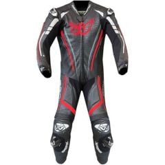 Tuta Moto Intera In Pelle Bovino Berik Nero