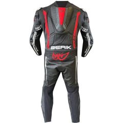 Tuta Moto Intera In Pelle Bovino Berik Nero