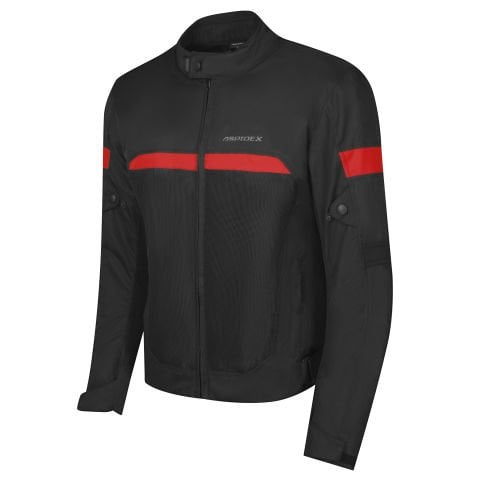 Safola Air: Giacca Moto Estiva CE Omologata con Mesh Impermeabile e Design Slim | Nero Rosso
