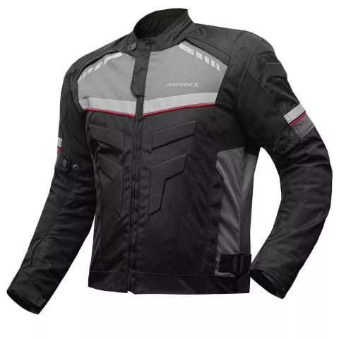 APIDEX Uomo Giacca Da Moto Cordura Giacche CE Protettive Moto Impermeabile | Rosso