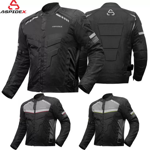 APIDEX Uomo Giacca Da Moto Cordura Giacche CE Protettive Moto Impermeabile | Rosso
