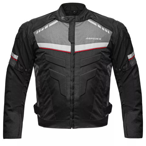 APIDEX Uomo Giacca Da Moto Cordura Giacche CE Protettive Moto Impermeabile | Rosso