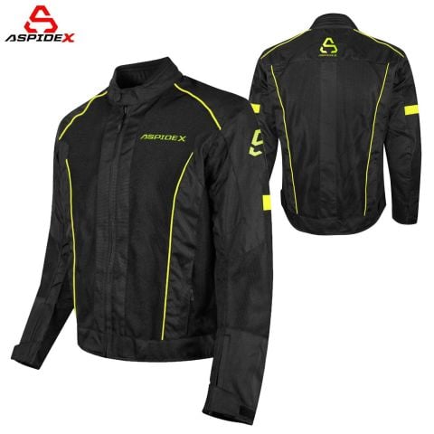 GIACCA LEXA AND SUPER ESTIVA: Giacca Moto Estiva Donna con Protezioni CE e Membrana Traspirante | Nero Giallo