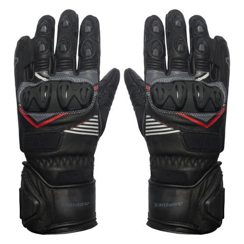 Guanti Moto Corsa In Pelle Aspidex Richace | Nero