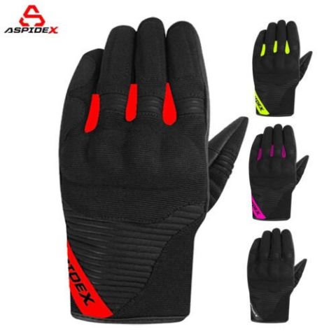Guanti Moto Estivi ASPIDEX 247 - Tessuto Pelle Certificato-Rosso Opaco