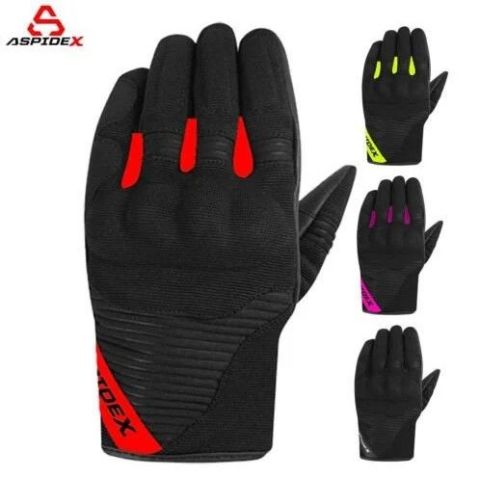 Guanti Moto Estivi ASPIDEX 247 - Tessuto Pelle Certificato- Giallo Opaco