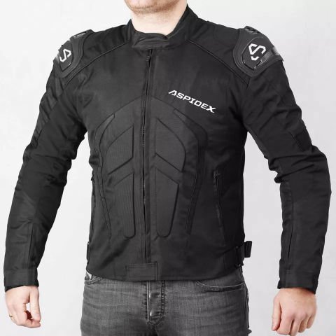 Giacca Tessuto Moto Protezioni Fodera Termica Removibile Impermeabile 2 Stagioni | Nero