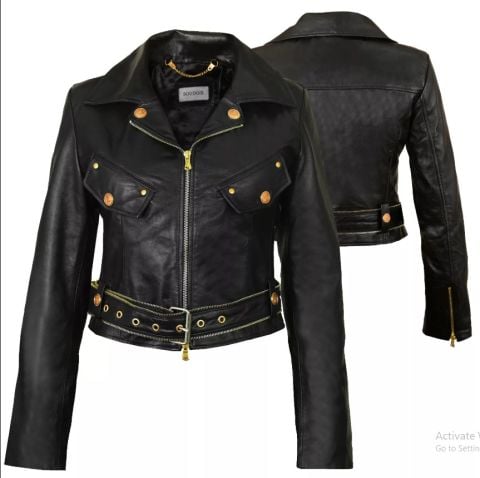Giacca da donna in pelle Cappotto da giacca alla moda slim fit in vera pelle di