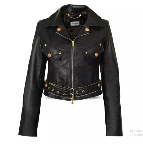 Giacca da donna in pelle Cappotto da giacca alla moda slim fit in vera pelle di