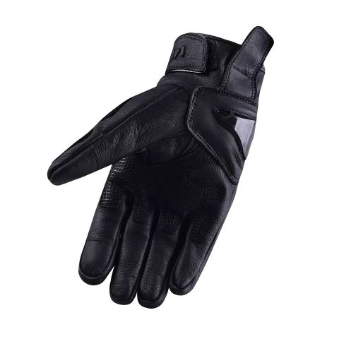 Guanto Pelle Moto Protezioni Carbonio Prese Aria Imbottito Traspirante ASPIDEX | Nero