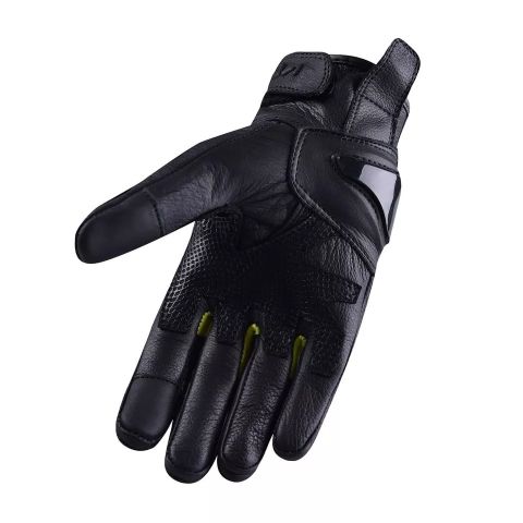 Guanto Pelle Moto Protezioni Carbonio Prese Aria Imbottito Traspirante ASPIDEX | Giallo
