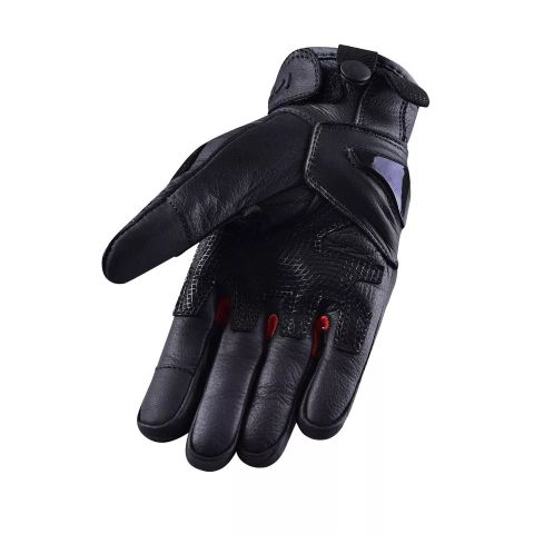 Guanto Pelle Moto Protezioni Carbonio Prese Aria Imbottito Traspirante ASPIDEX | Blu