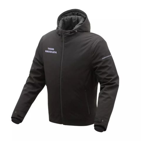ASPIDEX Team Giacca Moto Fodera trapuntata Softshell Felpa Uomo Impermeabile - Nero