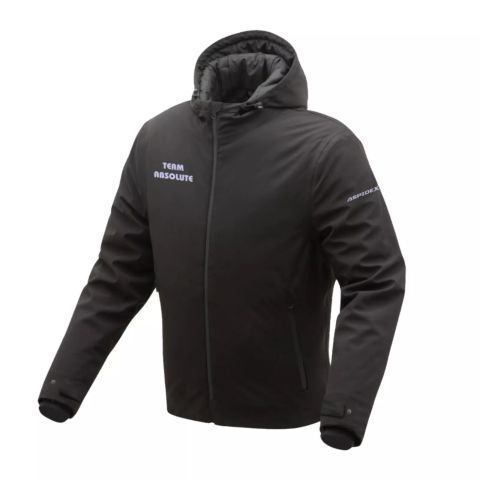 ASPIDEX Team Giacca Moto Fodera trapuntata Softshell Felpa Uomo Impermeabile - Nero