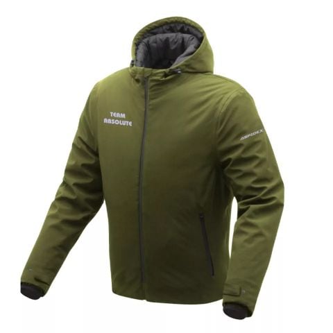 ASPIDEX Team Giacca Moto Fodera trapuntata Softshell Felpa Uomo Impermeabile - Oliva