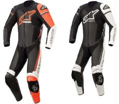 ALPINESTARS Tuta Moto Pelle Racing Sport Giacca Pantalone Regolabile | Nero