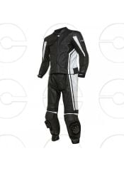Tuta Moto Pelle Racing Sport Divisibile Giacca Pantalone Regolabile CE 2 PEZZI