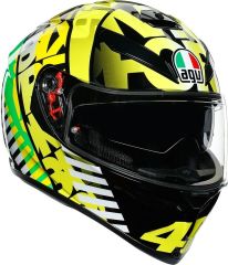 Casco integrale Da moto Agv K3 Valentino rossi vr46 Touring Visiera parasole CE(Tribe 46 SV)