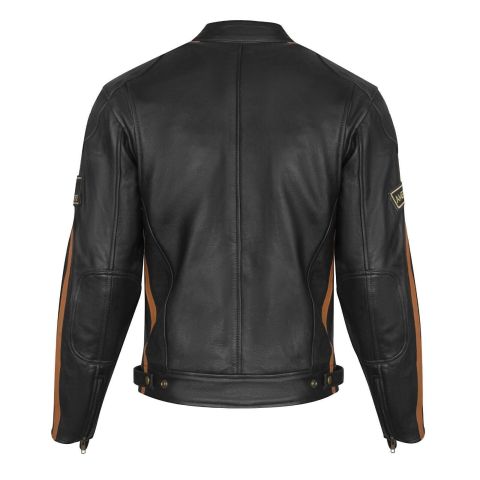 Giacca da moto in pelle vintage | Protezioni CE-DONNA-NERO