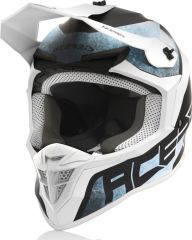 Casco Da Moto Cross Acerbis Linear | Bianco-Azzurro Chiaro