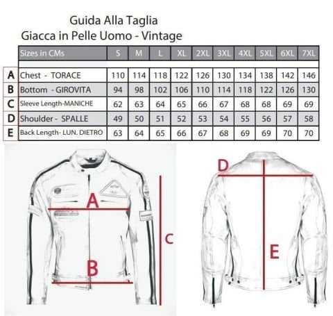 Giacca da moto in pelle vintage | Protezioni CE-UOMO-BLU-SENZA STRATO