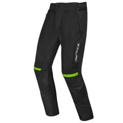 Pantaloni Moto Estivi Impermeabile Imbottitura Termica Estraibile Traspirante | Nero - Giallo fluo)