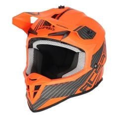 Casco Da Moto Cross Acerbis Linear | Arancione-Bianco