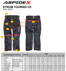 Pantaloni Moto Estivi Impermeabile Imbottitura Termica Estraibile Traspirante | Nero - Rosso)