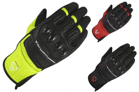 Guanti Moto Pelle Traforati Aspidex - Protezioni Carbonio, Estivi | Rosso