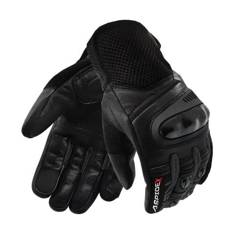 ASPIDEX Guanti Moto Estivi Uomo - Accelerare i Guanti Ce Protezioni, Schermo Tattile | Nero