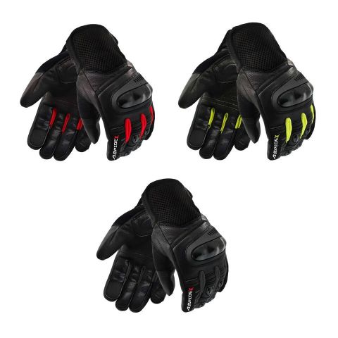 ASPIDEX Guanti Moto Estivi Uomo - Accelerare i Guanti Ce Protezioni, Schermo Tattile | Nero- Rosso