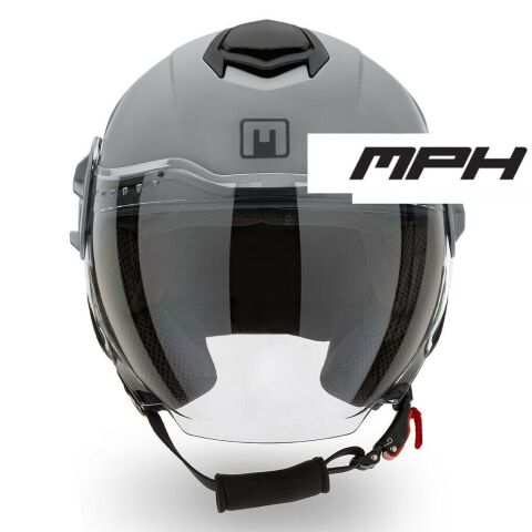 Casco Mph Jet Dj Semintegrale Grigio Opaco Doppia Visiera Omologato Mis