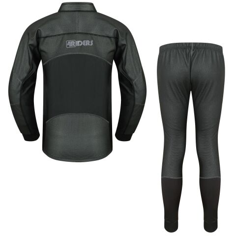 4RIDERS Sottotuta Moto Nero Leggero Durevole Alte prestazioni Donna 2-Pezzi