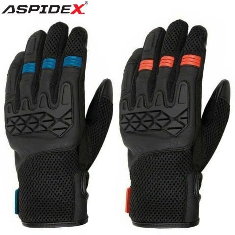 Guanti Moto Estivi Tucano Urbano DOGON - Tessuto, CE, Touch Screen, D3O-NERO/ROSSO