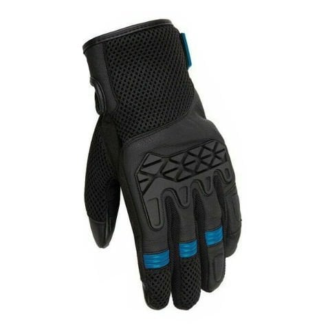 Guanti Moto Estivi Tucano Urbano DOGON - Tessuto, CE, Touch Screen, D3O-NERO/BLU