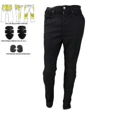 Jeans da per moto con kevlar e protezioni ginocchia e fianchi omologate CE C.E.(NERO)