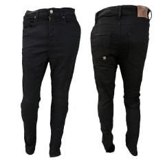 Jeans da per moto con kevlar e protezioni ginocchia e fianchi omologate CE C.E.(NERO)