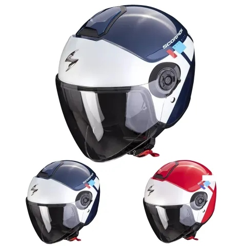 Casco Jet Scorpion EXO‑City II Mall Policarbonato Urban Caschi Scooter ECE 22.06 - Bianco Rosso