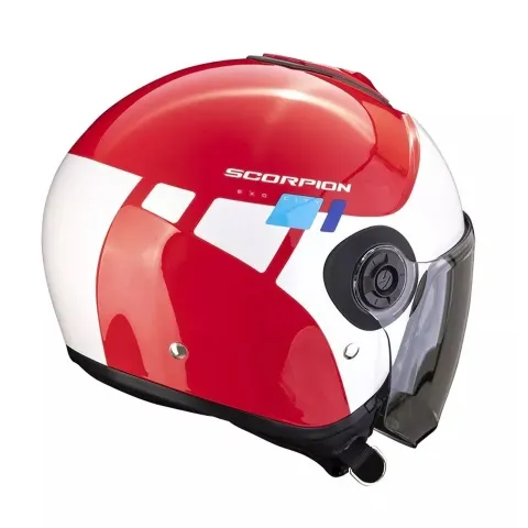 Casco Jet Scorpion EXO‑City II Mall Policarbonato Urban Caschi Scooter ECE 22.06 - Bianco Rosso