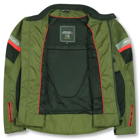 ASPIDEX Giacca da Moto Uomo Da Corsa Sfoderabile Termica Impermeabile Gliet | Nero-Verde-Rosso