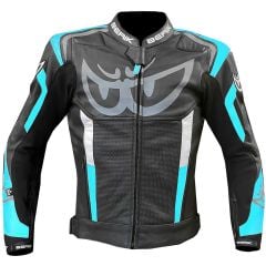Giubbotto Moto Uomo Racing In Pelle Berik Zakura 2.0 Lj 171320 | BLU