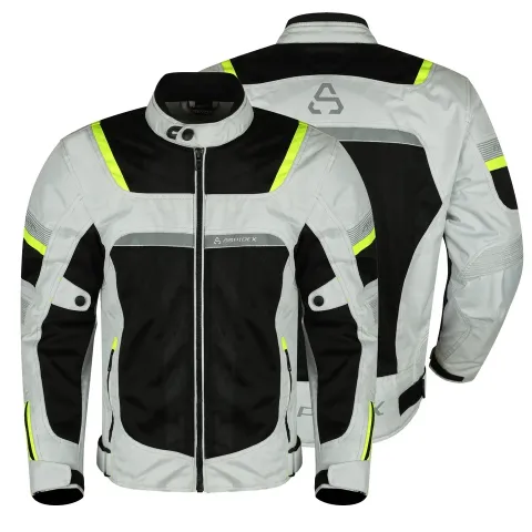 ASPIDEX Giacca da Moto Uomo Da Corsa Sfoderabile Termica Impermeabile Gliet | Nero-Bianco-Giallo