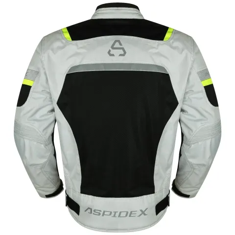 ASPIDEX Giacca da Moto Uomo Da Corsa Sfoderabile Termica Impermeabile Gliet | Nero-Bianco-Giallo