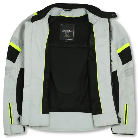 ASPIDEX Giacca da Moto Uomo Da Corsa Sfoderabile Termica Impermeabile Gliet | Nero-Bianco-Giallo