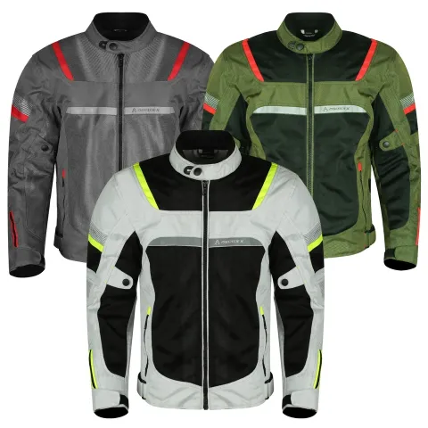 ASPIDEX Giacca da Moto Uomo Da Corsa Sfoderabile Termica Impermeabile Gliet | Grigio-Rosso
