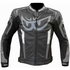 Giubbotto Moto Uomo Racing In Pelle Berik Zakura 2.0 Lj 171320 | Grigio