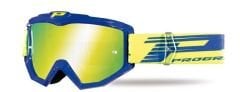 MASCHERA PROGRIP OCCHIALI MOTO CROSS ENDURO Lente a Specchio | Giallo Fluo