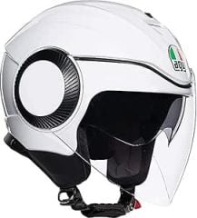 AGV Orbyt ECE 22-05 Solid Casco Moto Jet ECE 22-05 con Visierino Parasole, BIANCO PERLA